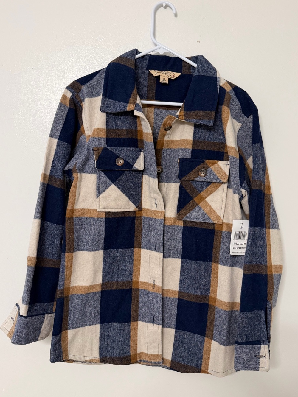 Canyon Guide Outfitters Thick Flannel in Navy/Cream